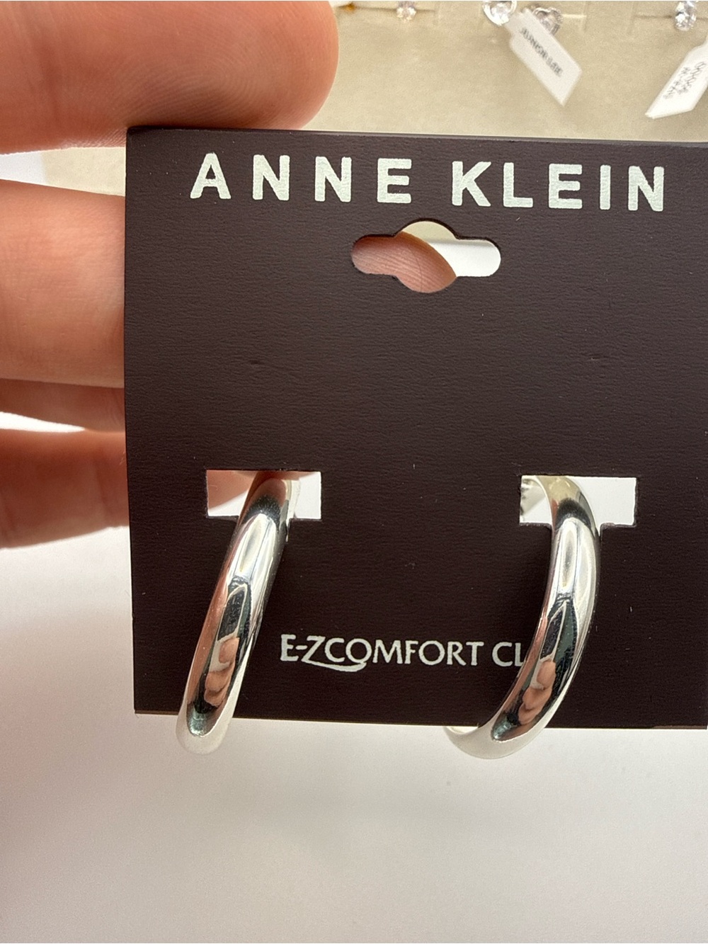 Anne Klein Polished Silver-Tone Hoop Earrings
